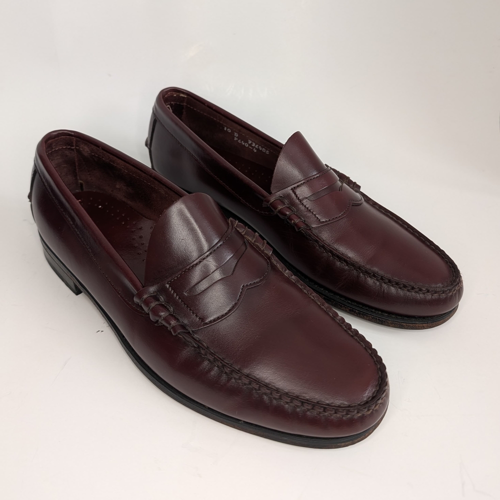 VTG DEXTER PENNY LOAFERS MEN'S SIZE 10 OXBLOOD BROWN LEATHER SLIP ON MADE USA